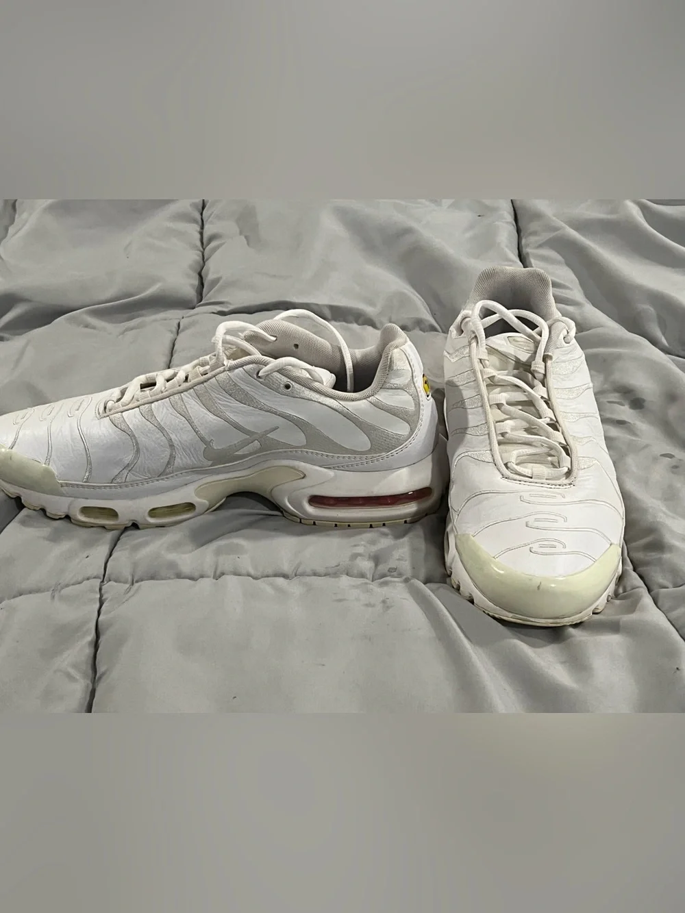 Nike Air Max Plus Men's Triple White Running Shoes Size US11.5